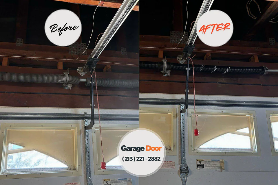 Before and after: garage door repair Afton, MN